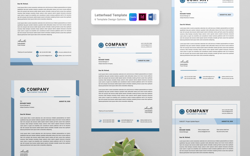Papier à en-tête | Canva, MS Word, InDesign