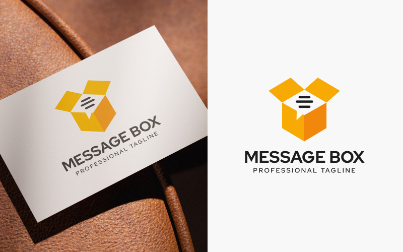 Modello di design per il logo della scatola di messaggi