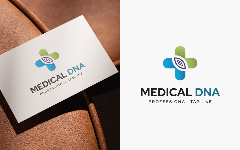Modello di logo moderno per il DNA in ambito medico