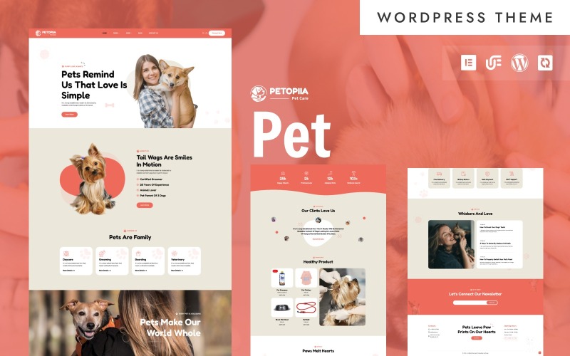Petopiia - Thème WordPress WooCommerce Elementor pour aliments, jouets et accessoires pour animaux