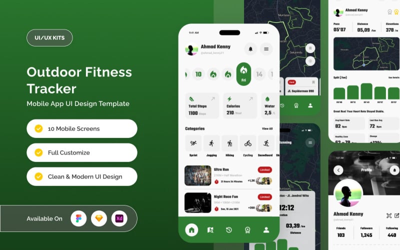Skyrun - Interface utilisateur de suivi d'activité physique en extérieur