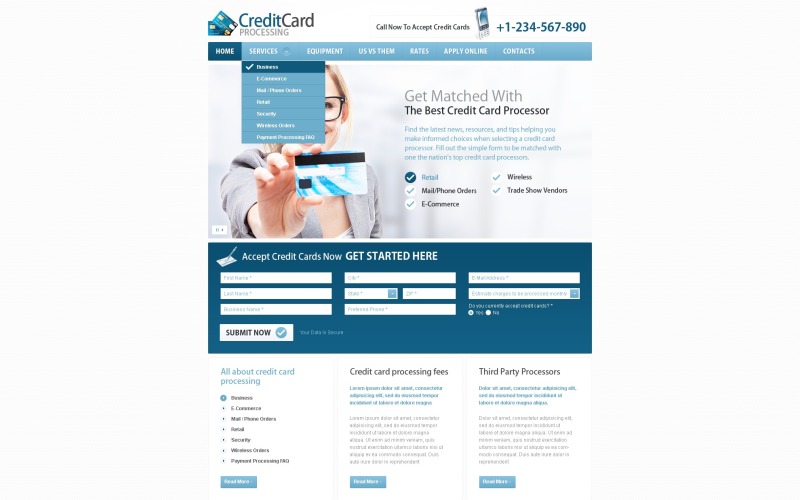 Merchant Services PSD Template