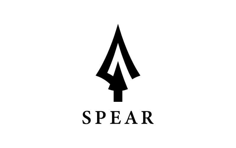 Modello di icona vettoriale del logo a forma di lancia, versione 1.