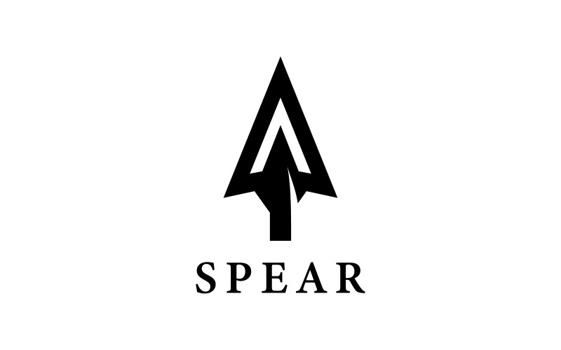 Modello di icona vettoriale del logo a forma di lancia, versione 2.