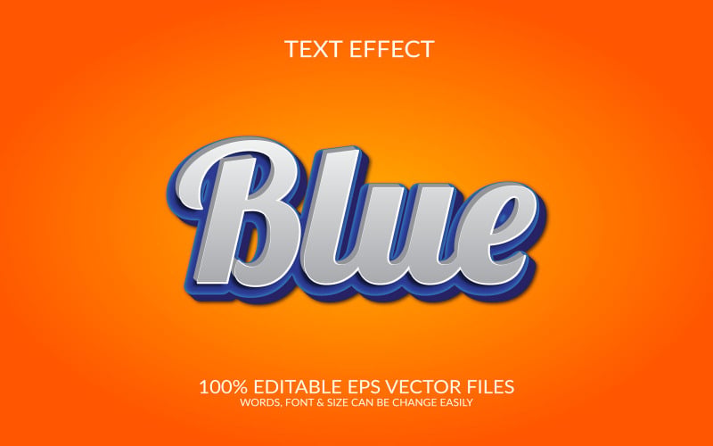 Blå tema stil vektor eps 3d texteffekt.