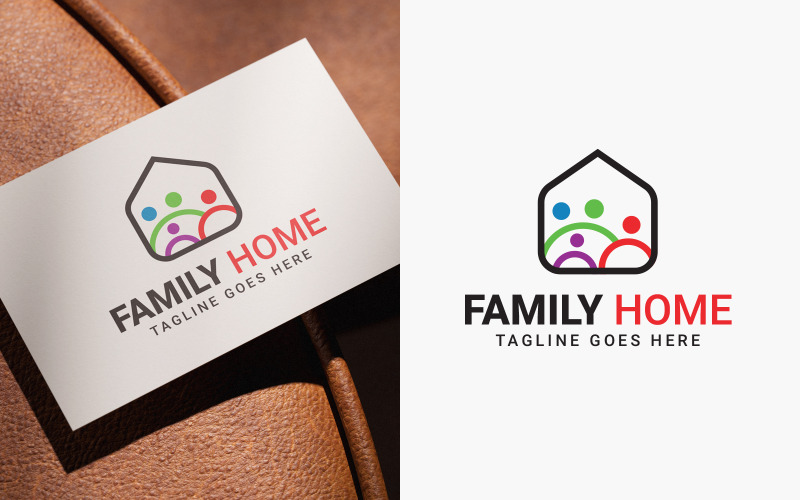 Mall för familjehemslogotypdesign
