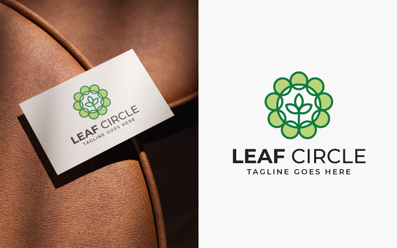 Conception de logo écologique en forme de cercle de feuille