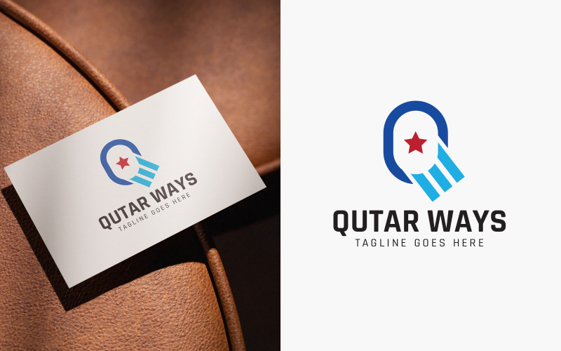 Modello di design del logo Qutar Ways