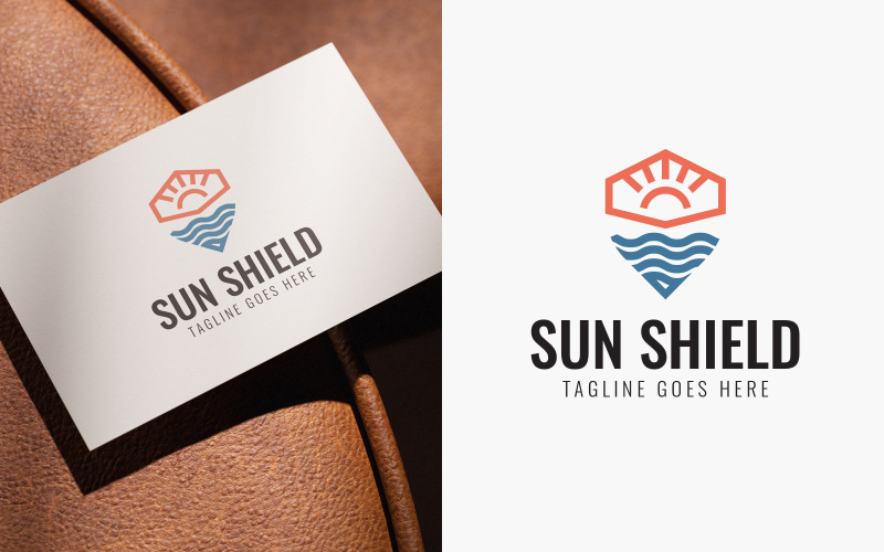 Modello di design per logo Sun Shield