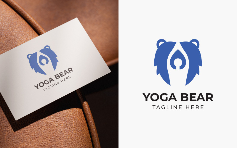 Mallar för yogabjörnslogotypdesign