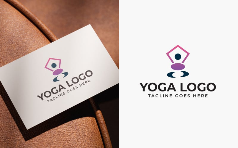 Conception de logo de yoga abstrait