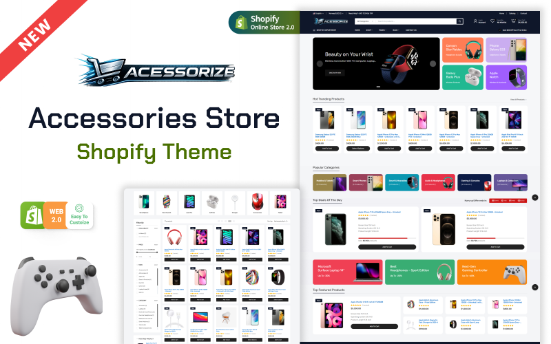 Accessorize – Shopify multifunctioneel thema voor elektronica en accessoires