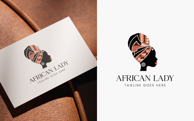 Modello di logo per donna africana