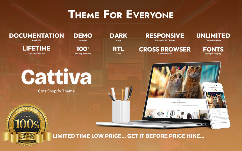 Cattiva – Тема Shopify с изображением кошек - OS 2.0