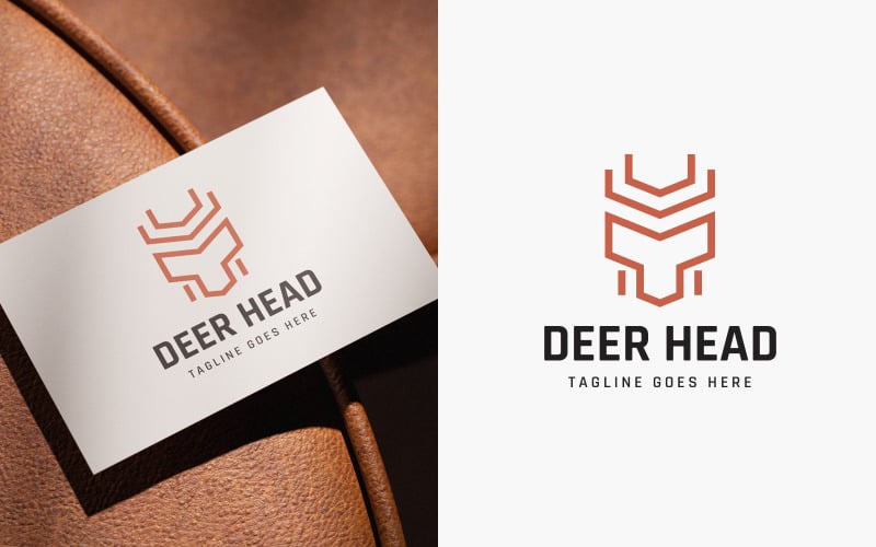 Modèle de logo moderne de tête de cerf