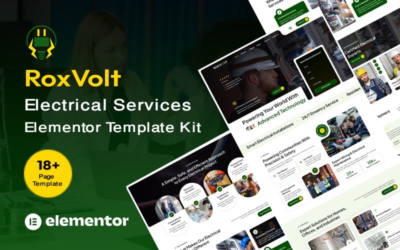 RoxVolt - Kit Elementor per servizi elettrici