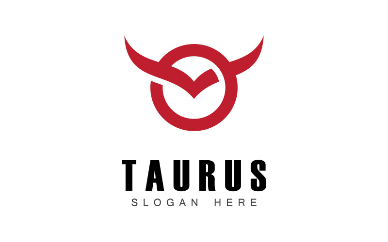 Taurus logotyp ikon mall design V4