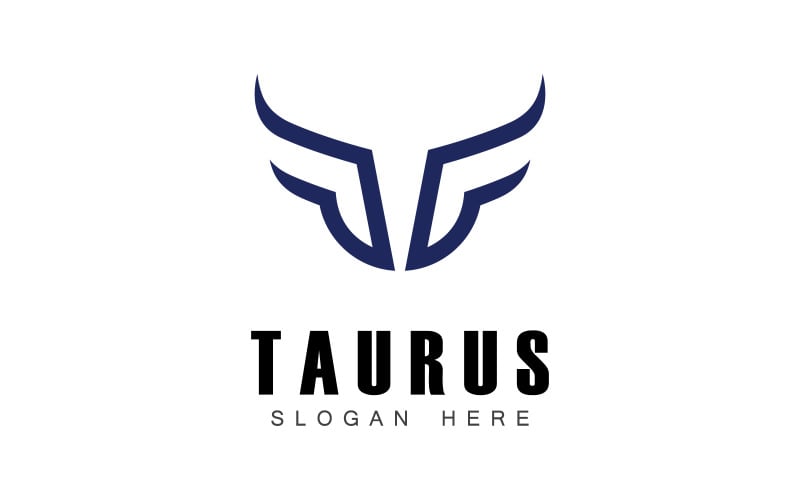 Taurus logotyp ikon mall design V7