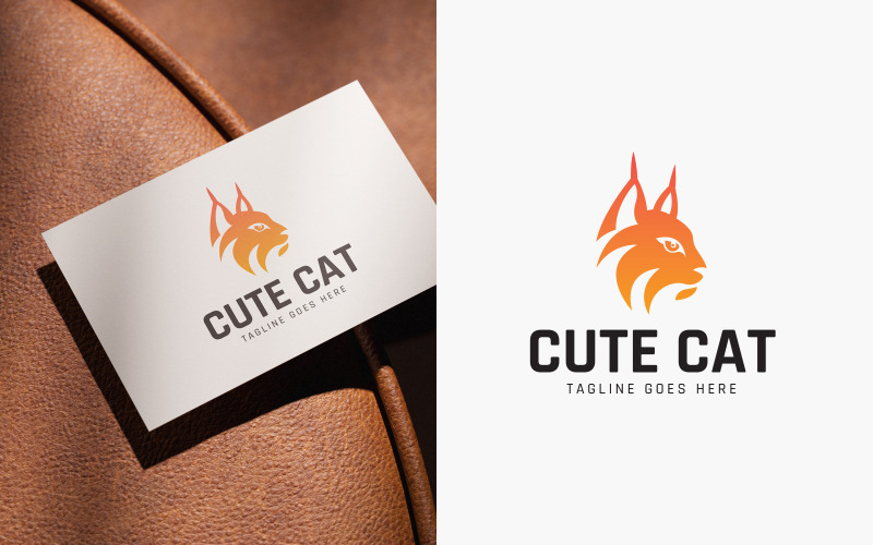 Modèles de logos de chats mignons