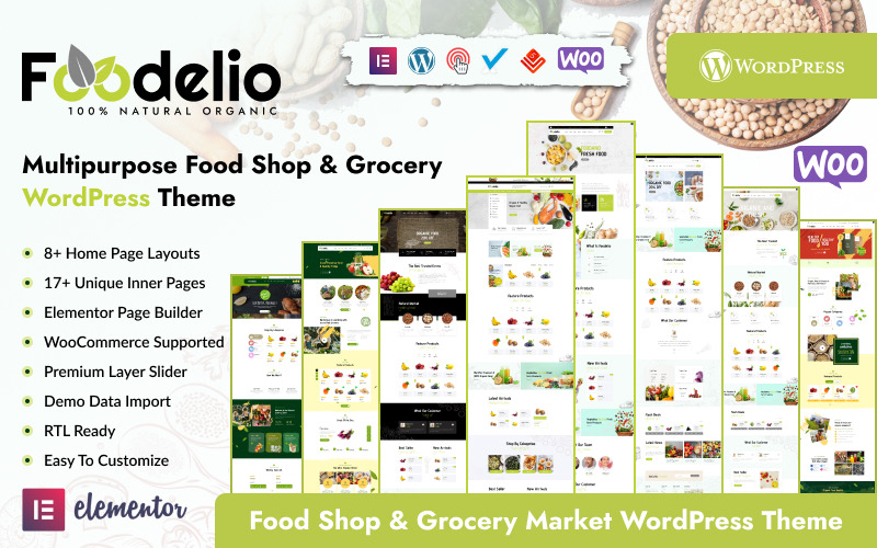 Foodelio – 多用途食品商店市场 WooCommerce 主题
