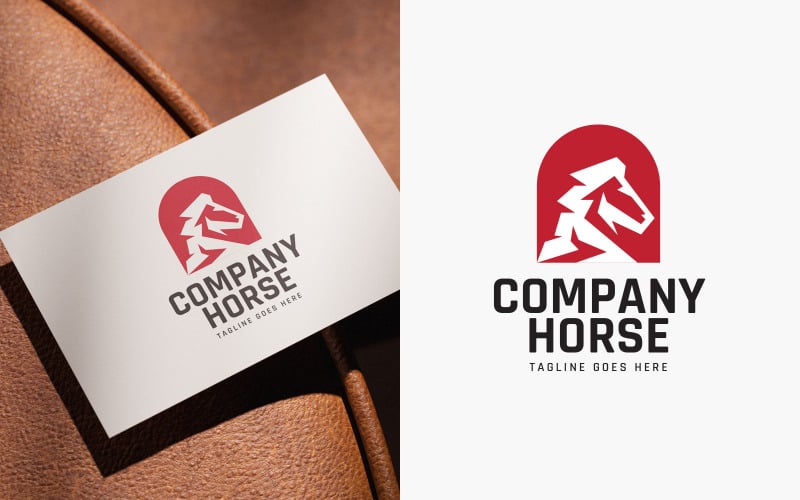 Modello di logo con testa di cavallo