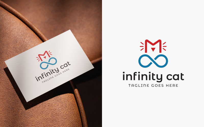 Modèle de logo Infinity Cat