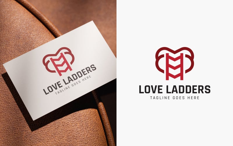Logo a forma di cuore con scala dell'amore
