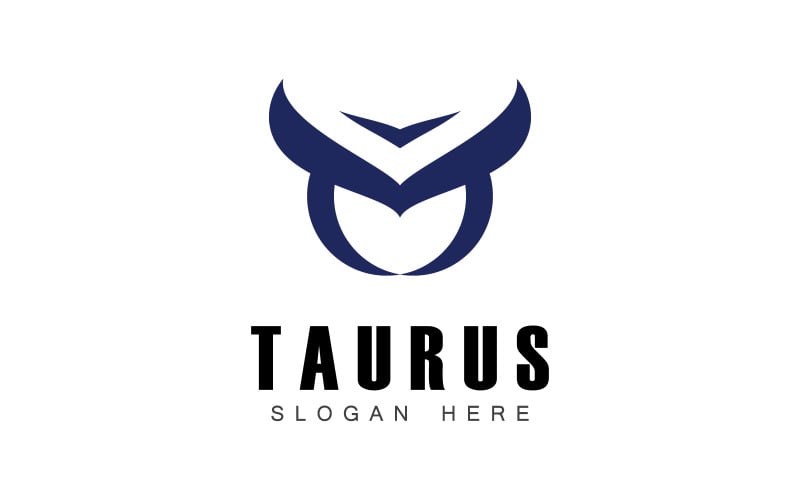 Modèle d'icône du logo Taureau V0