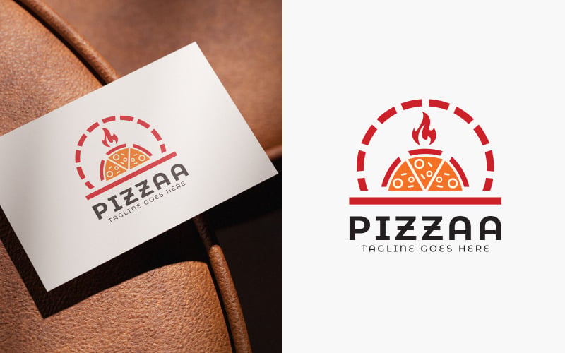 Modello per la progettazione del logo di un marchio di pizza