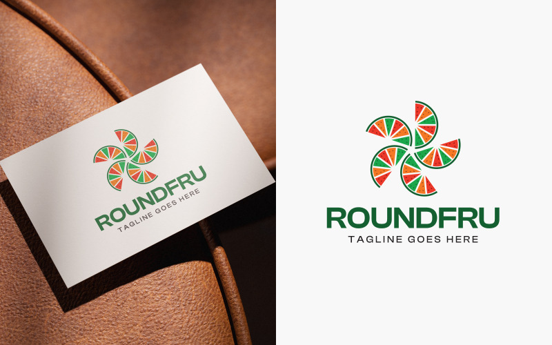 Modèle de logo rond et fruité