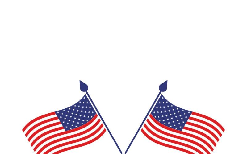 Des drapeaux américains croisés flottant au sommet de mâts, symbolisant le patriotisme, la célébration des États-Unis et la fierté nationale.