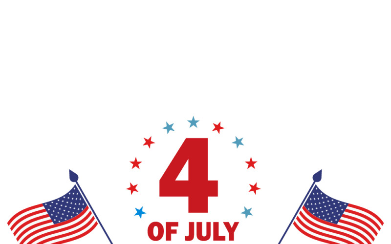 Bannière du 4 juillet pour la fête de l'indépendance américaine avec drapeaux américains, étoiles et motifs patriotiques