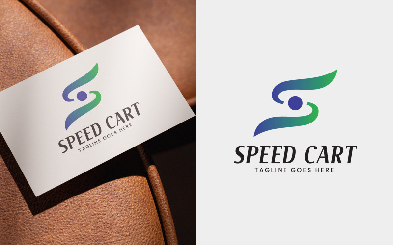 Bokstaven S Speed Cart Logotypdesign