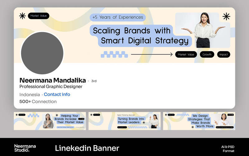 Banner LinkedIn con sfumatura moderna