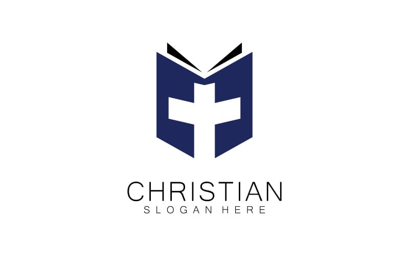 Kristen kyrka logo kreativ kors design vektor V0