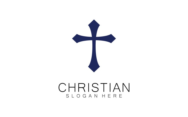 Kristen kyrka logo kreativ kors design vektor V1