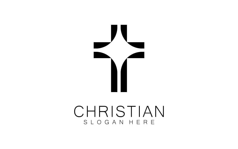 Kristen kyrka logo kreativ kors design vektor V6
