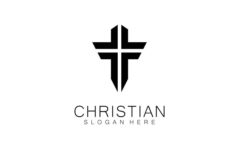 Kristen kyrka logo kreativ kors design vektor V7