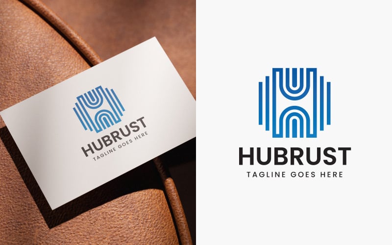 Hubrust modern logotypdesignmall