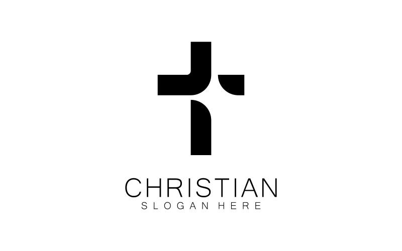 Kristen kyrka logo kreativ kors design vektor V4
