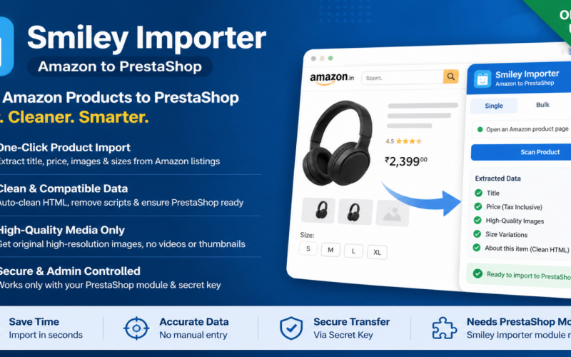 Smiley Importer - Amazon to PrestaShop Product Importer Module
