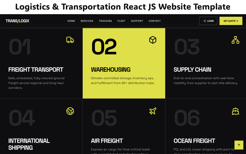 TransLogix – Logistik & Transport React JS Hemsidem