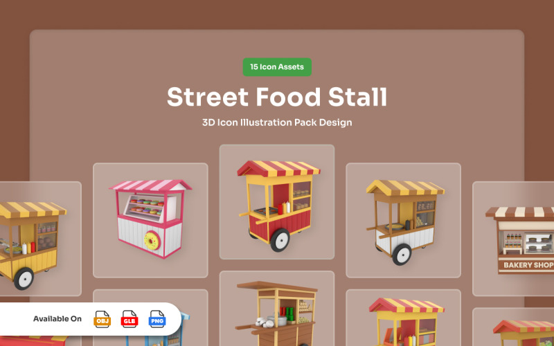 Vendra - 食品摊位 3D 图标
