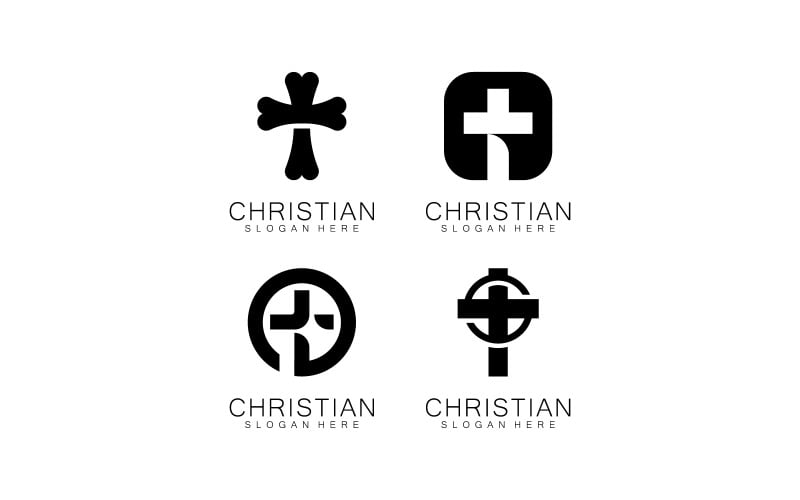 Kristen kyrka logo kreativ kors design vektor V14