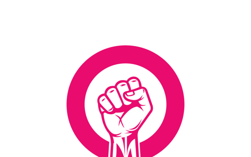 Kobieca pięść mocy w symbolu Wenus — ikona ruchu feministycznego i praw kobiet