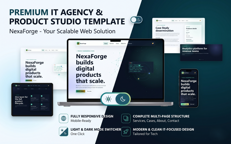 NexaForge — Template premium multipagina per agenzie IT e studi di tecnologia