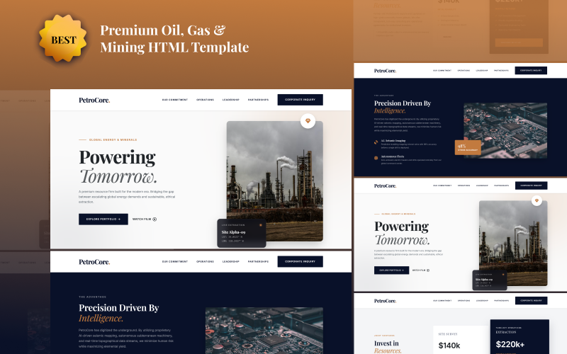 PetroCore – шаблон веб-сайту нафтогазової компанії
