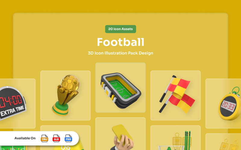 Fotboll 3D-ikoner - Goalix