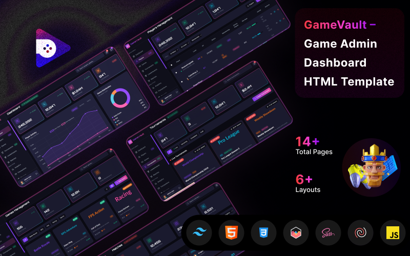 GameVault – HTML-шаблон панели администратора игры
