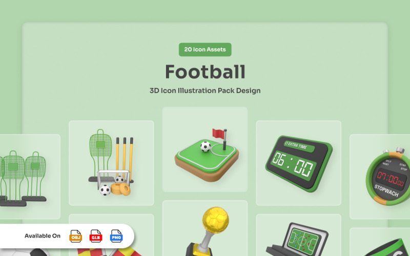 Fotboll 3D ikonpaket - Kickra